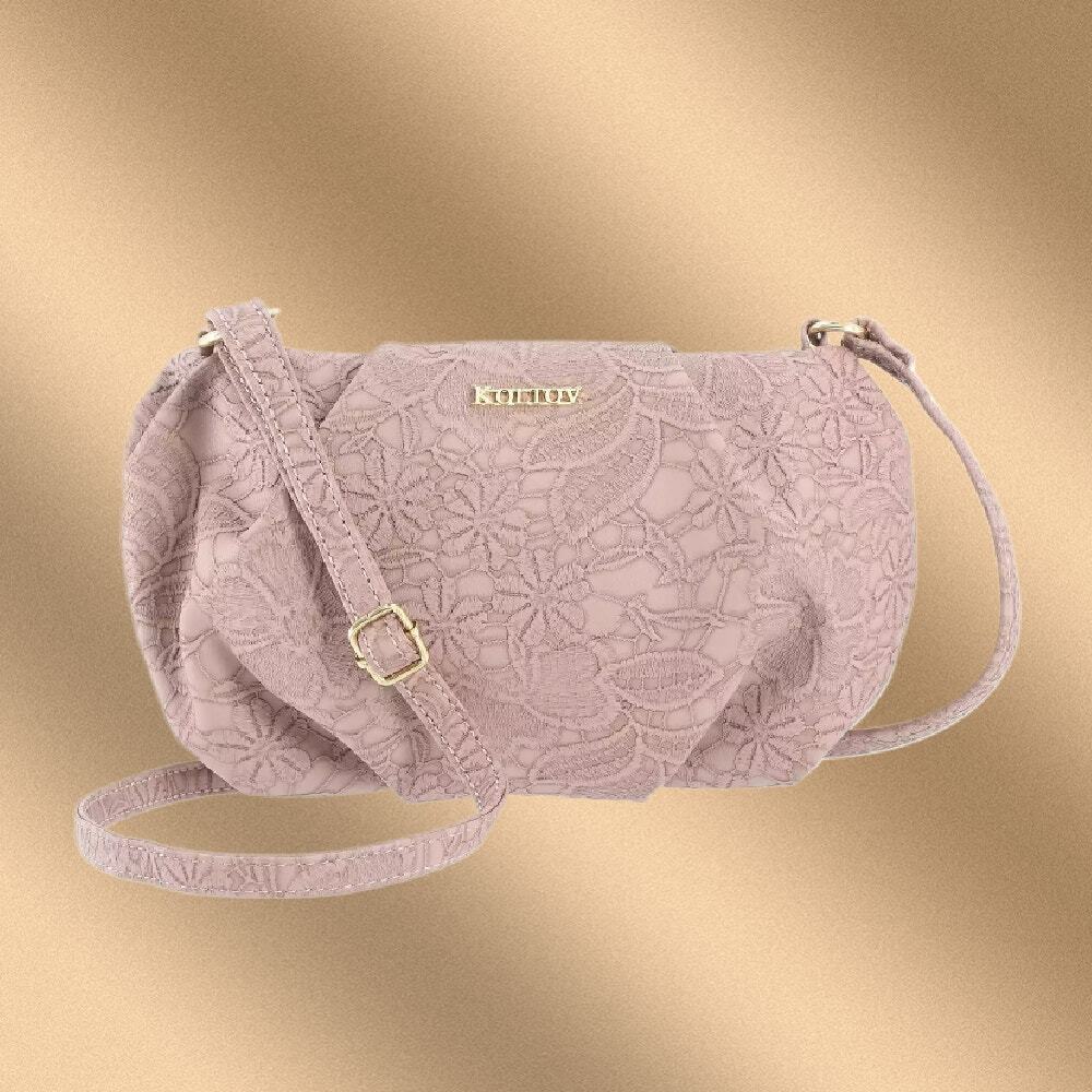 Koltov Reese Mini Crossbody Bag with Adjustable Strap Pale Plum or Mauve Color